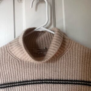 Vince Cream Ribbed Knit Sweater